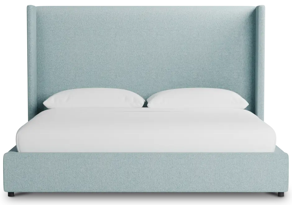 Captiva Elite Light Blue 60" Upholstered Shelter Bed Captiva Elite Light Blue 60" Upholstered Shelter Bed