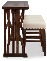 Joplin Dark Tone High Table With 3 Backless Barstools