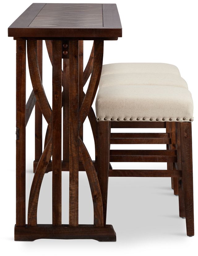 Joplin Dark Tone High Table With 3 Backless Barstools