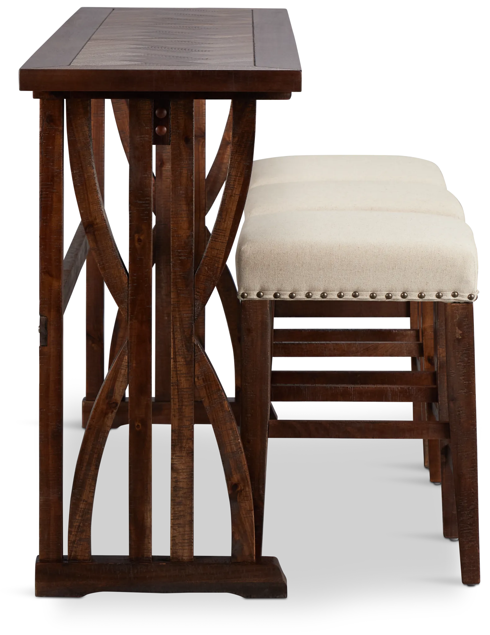 Joplin Dark Tone High Table With 3 Backless Barstools