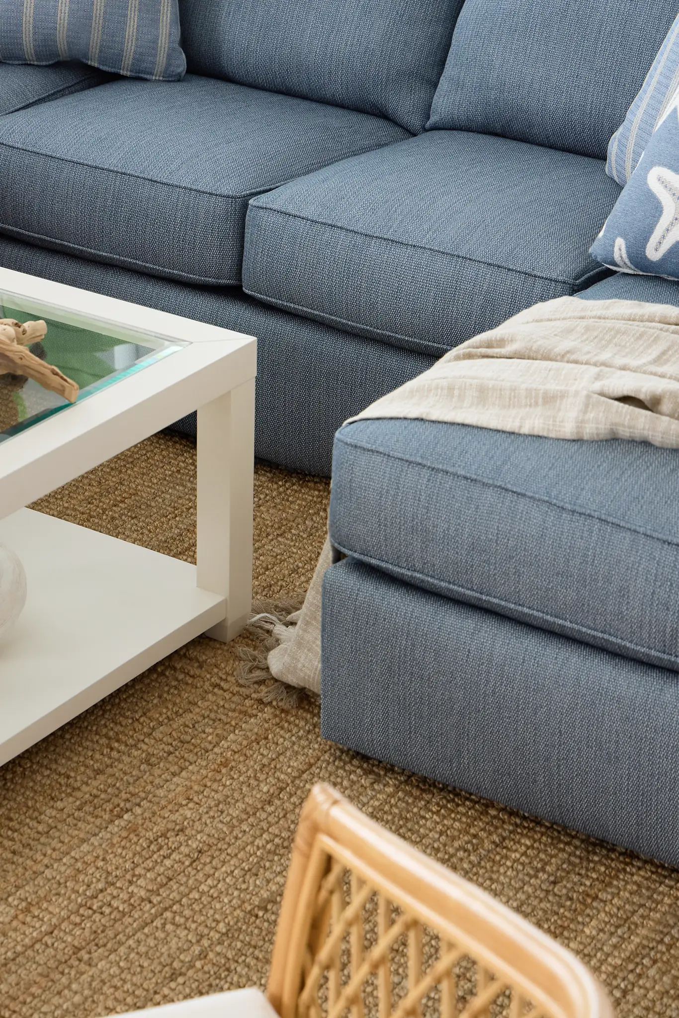 Rhodes Light Blue Fabric Medium Right Chaise Sectional Rhodes Light Blue Fabric Medium Right Chaise Sectional