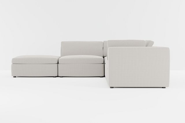 Destin Lucy Light Beige Fabric 5pc Bumper Sectional