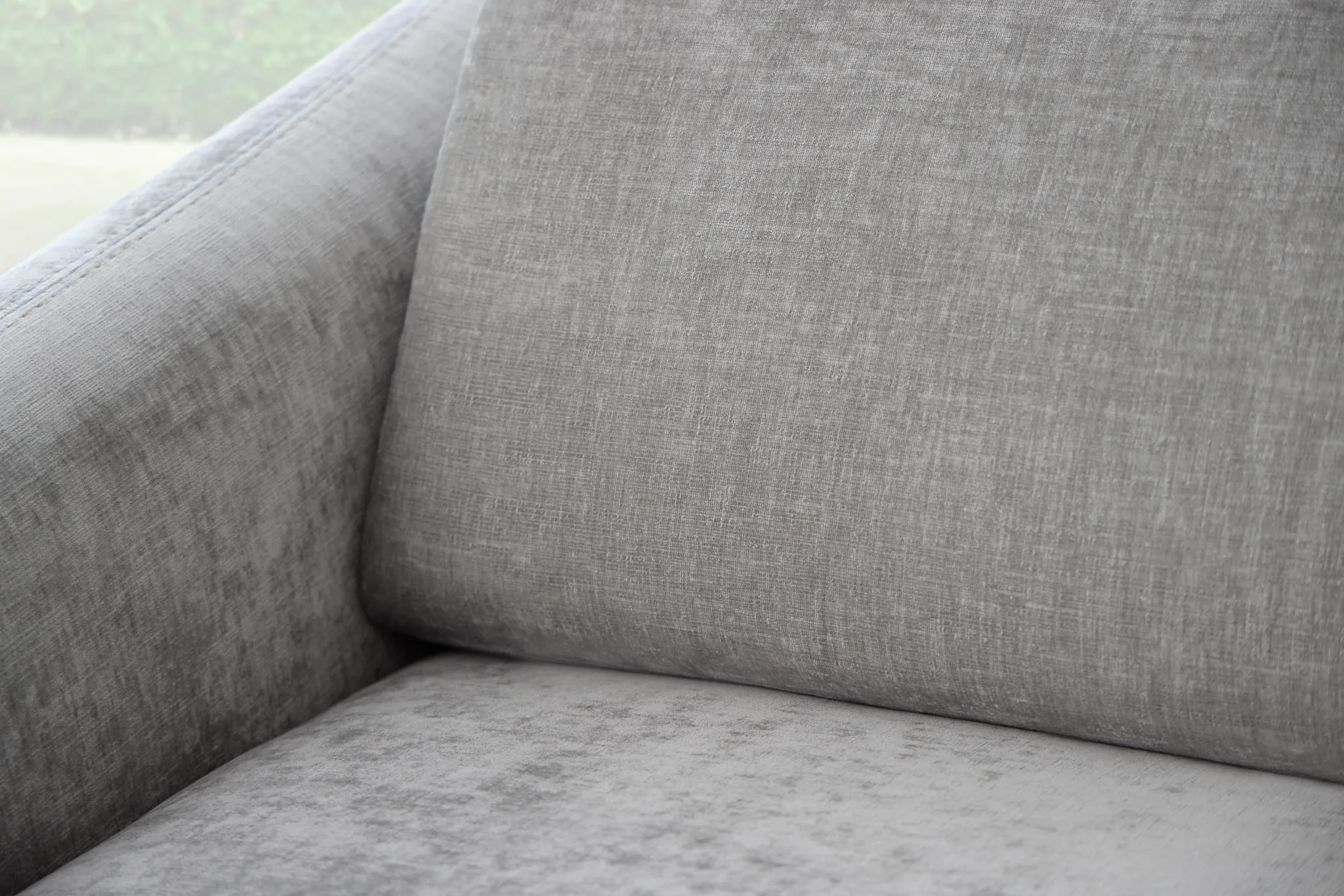 Zuri Gray Velvet Small Triple Power Reclining Two-arm Sectional