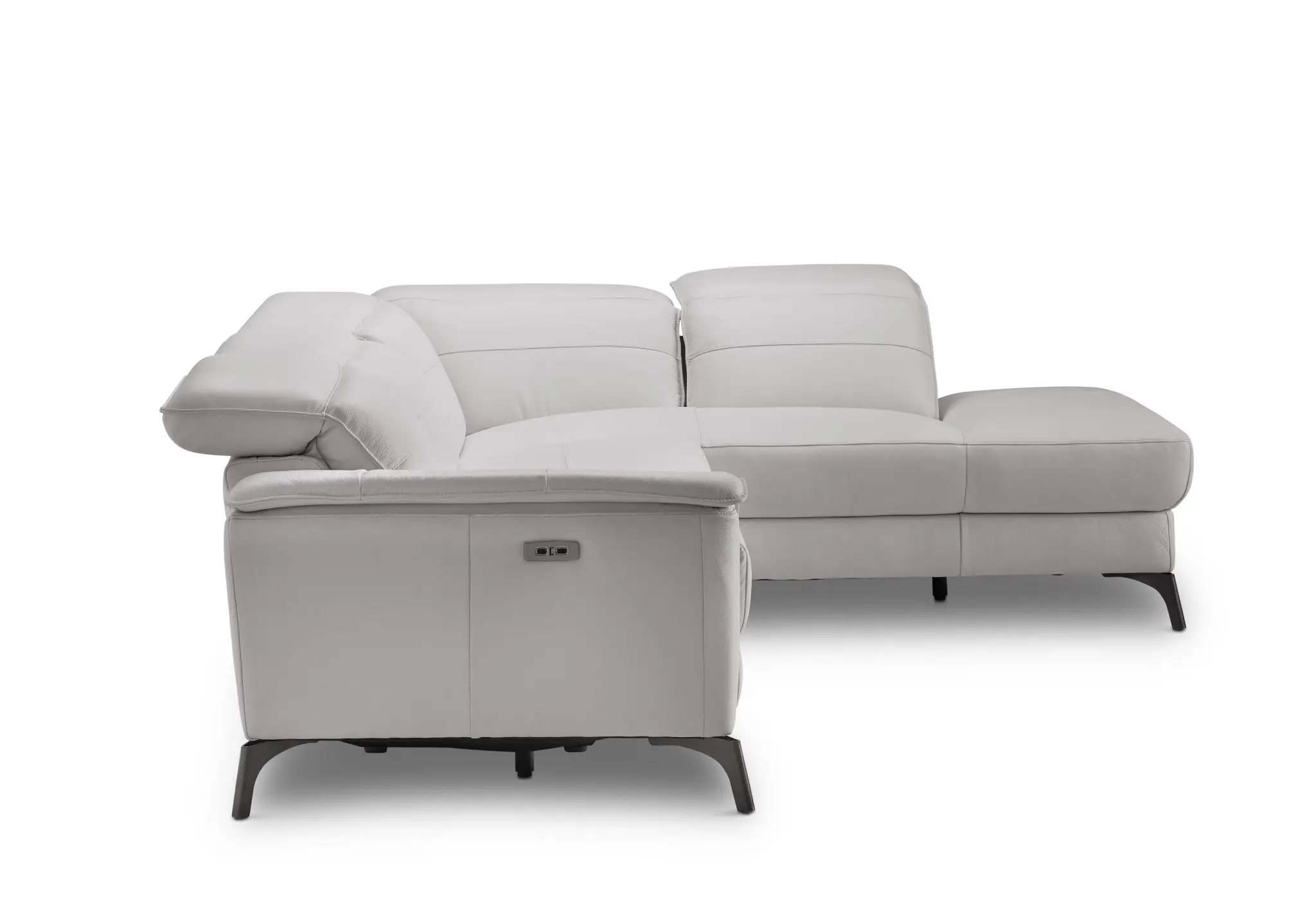 Pearson Gray Leather Right Bumper Power Reclining Sectional Pearson Gray Leather Right Bumper Power Reclining Sectional