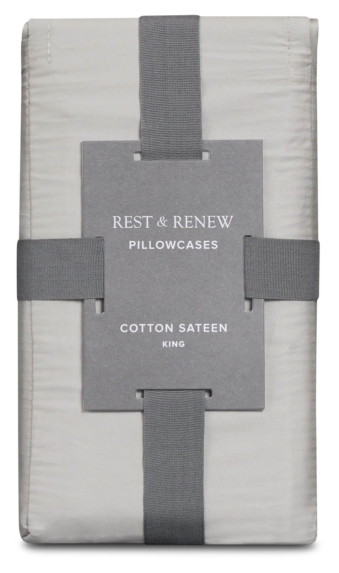 Rest & Renew Cotton Sateen Gray 300 Thread Set Of 2 Pillowcases Rest & Renew Cotton Sateen Gray 300 Thread Set Of 2 Pillowcases