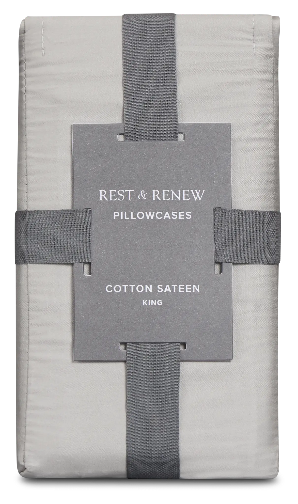 Rest & Renew Cotton Sateen Gray 300 Thread Set Of 2 Pillowcases Rest & Renew Cotton Sateen Gray 300 Thread Set Of 2 Pillowcases