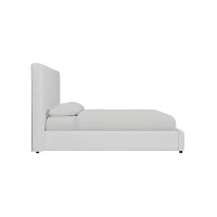Grayton Suave White 54" Upholstered Platform Bed