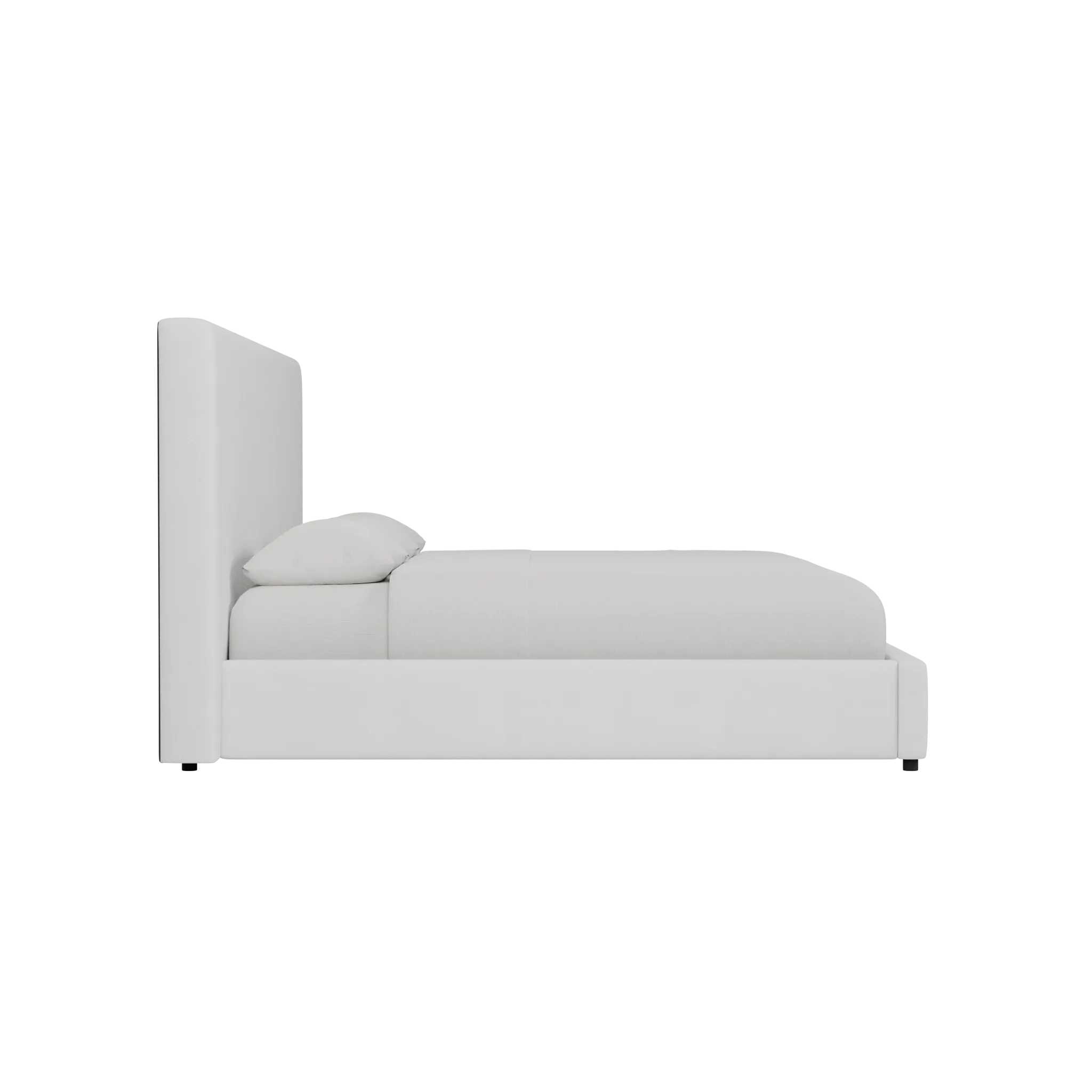 Grayton Suave White 54" Upholstered Platform Bed