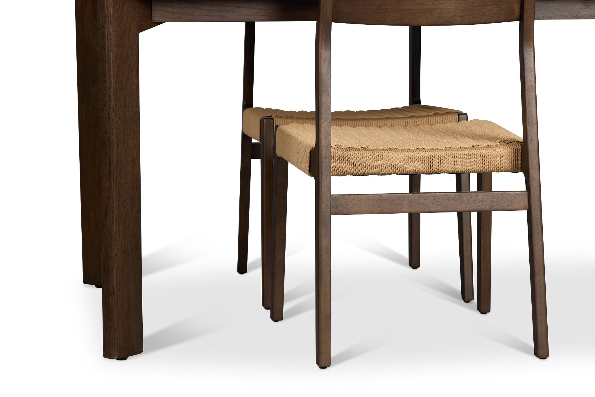 Santorini Dark Tone Rect Table & 4 Woven Chairs