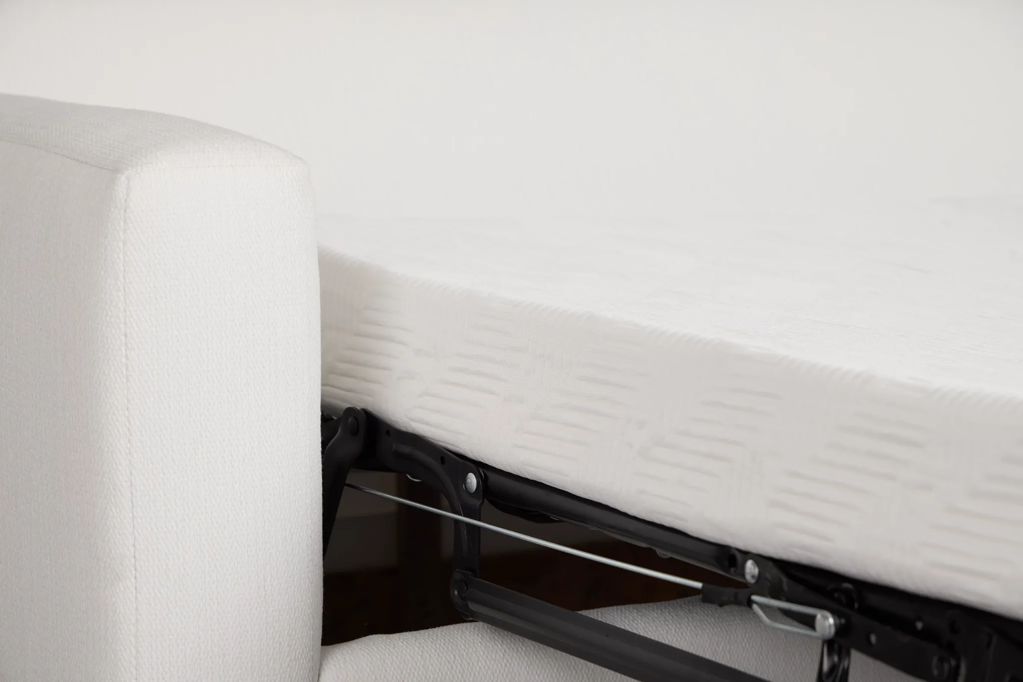 Rhodes White Fabric Memory Foam Sleeper