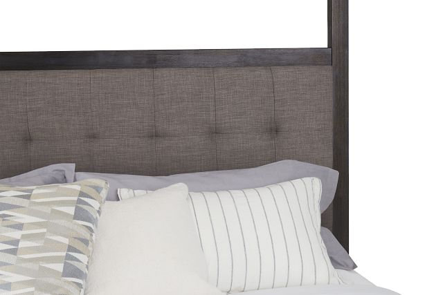 Madden Gray Fabric Canopy Bed