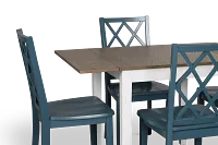 Edgartown Two-tone Rect Table & 4 Navy Wood Chairs