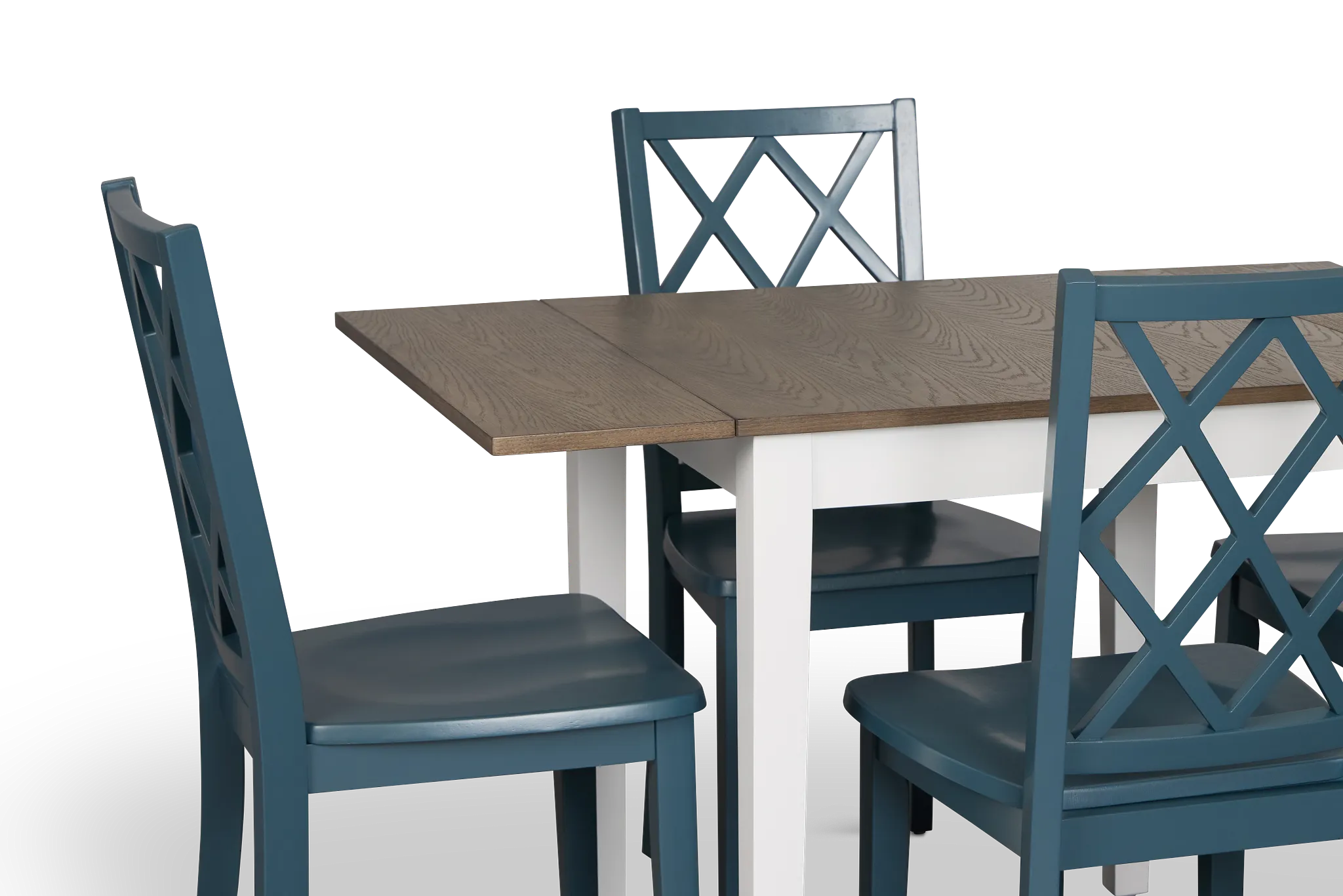 Edgartown Two-tone Rect Table & 4 Navy Wood Chairs