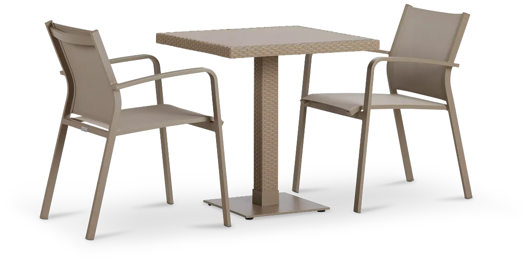 Lisbon Khaki 27" Square Table & 2 Chairs