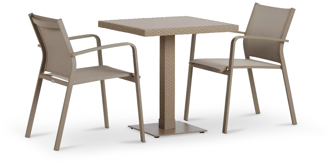 Lisbon Khaki 27" Square Table & 2 Chairs Lisbon Khaki 27" Square Table & 2 Chairs