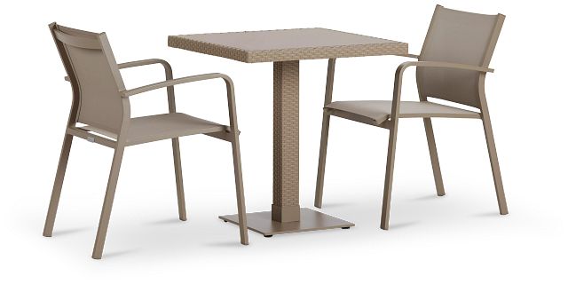 Lisbon Khaki 27" Square Table & 2 Chairs