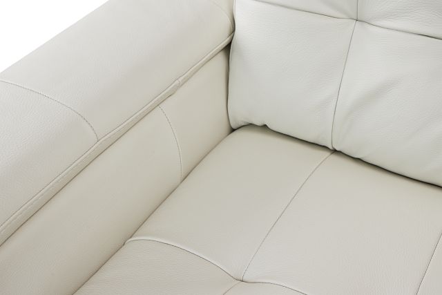 Rowan Light Gray Leather Medium Right Chaise Sectional