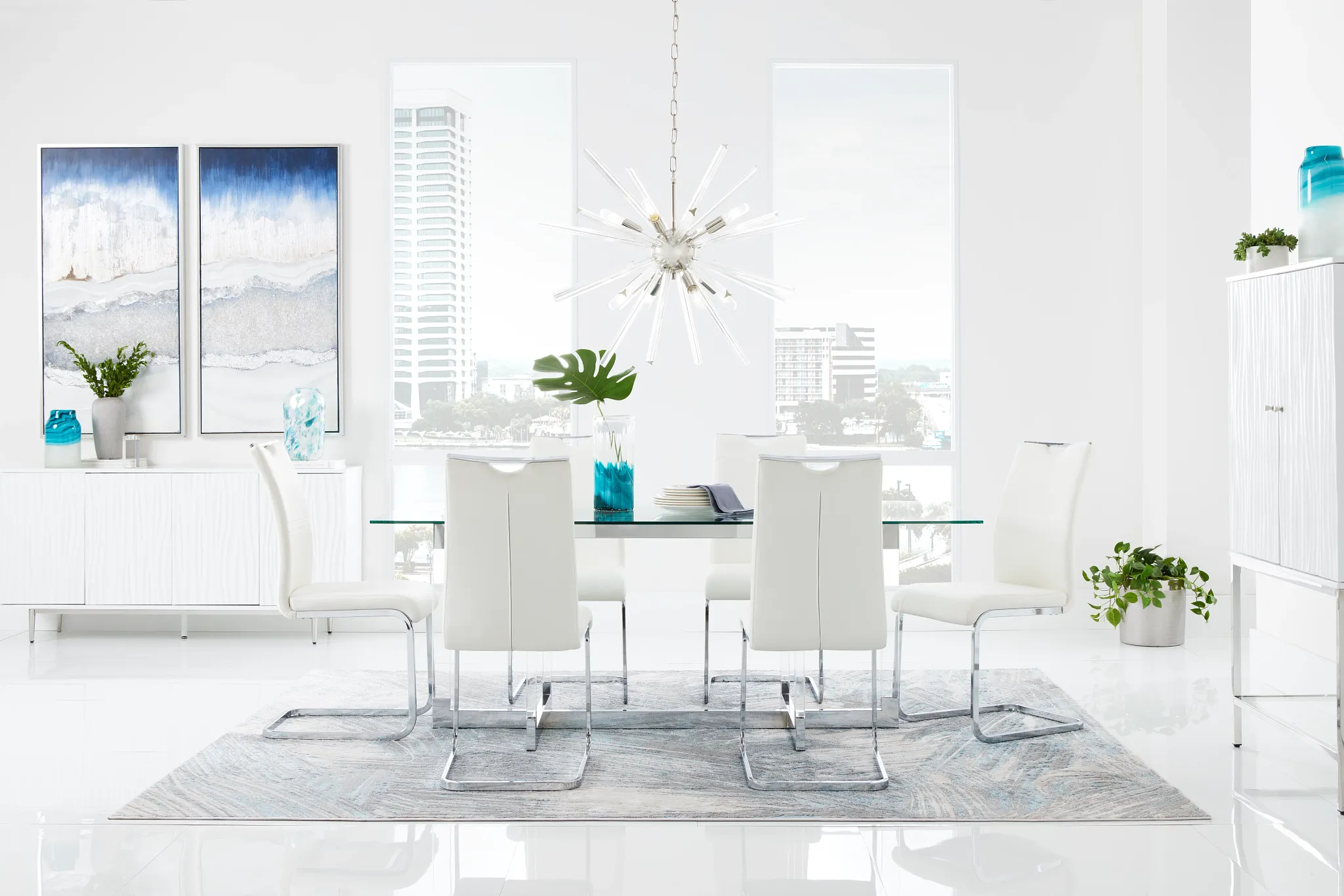 Treviso White Upholstered Side Chair