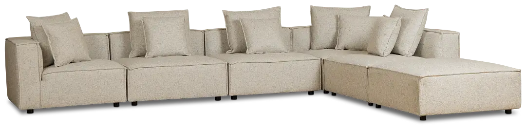 Tatum Beige Fabric 6-piece Pit Sectional Tatum Beige Fabric 6-piece Pit Sectional