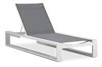 Linear White Aluminum Chaise