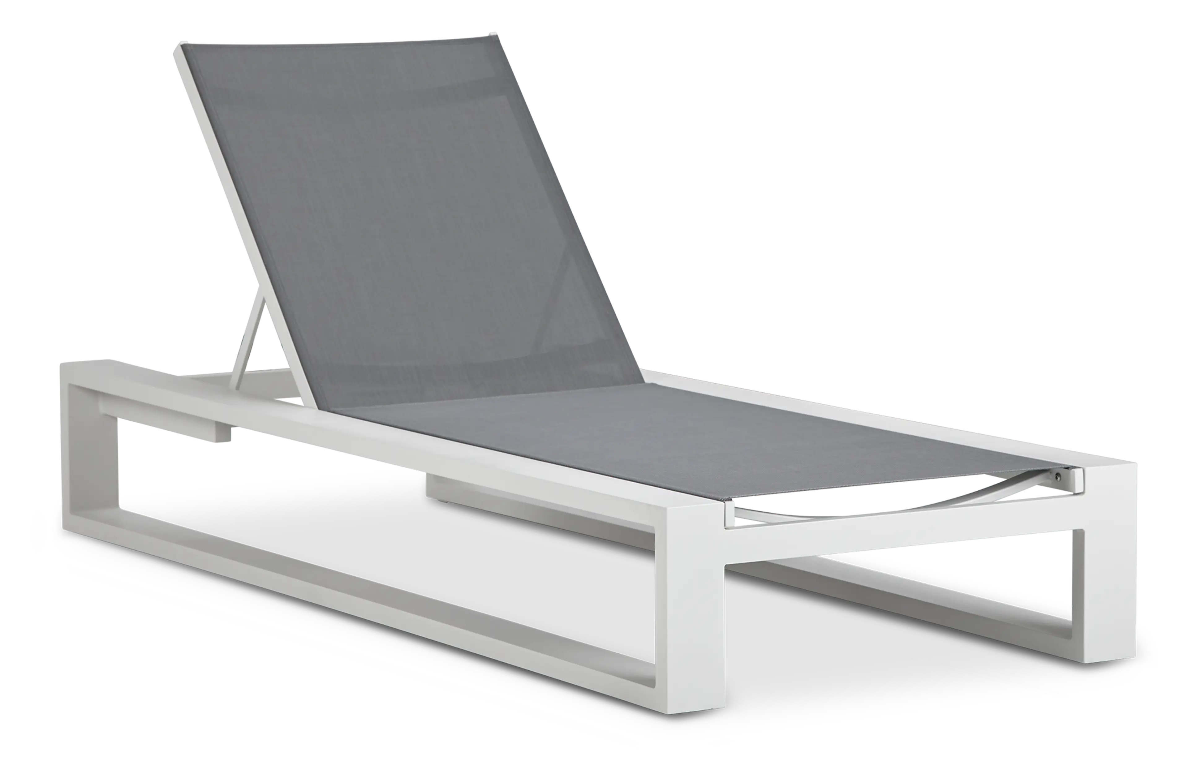 Linear White Aluminum Chaise Linear White Aluminum Chaise