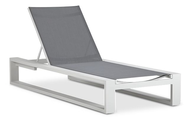 Linear White Aluminum Chaise (1)