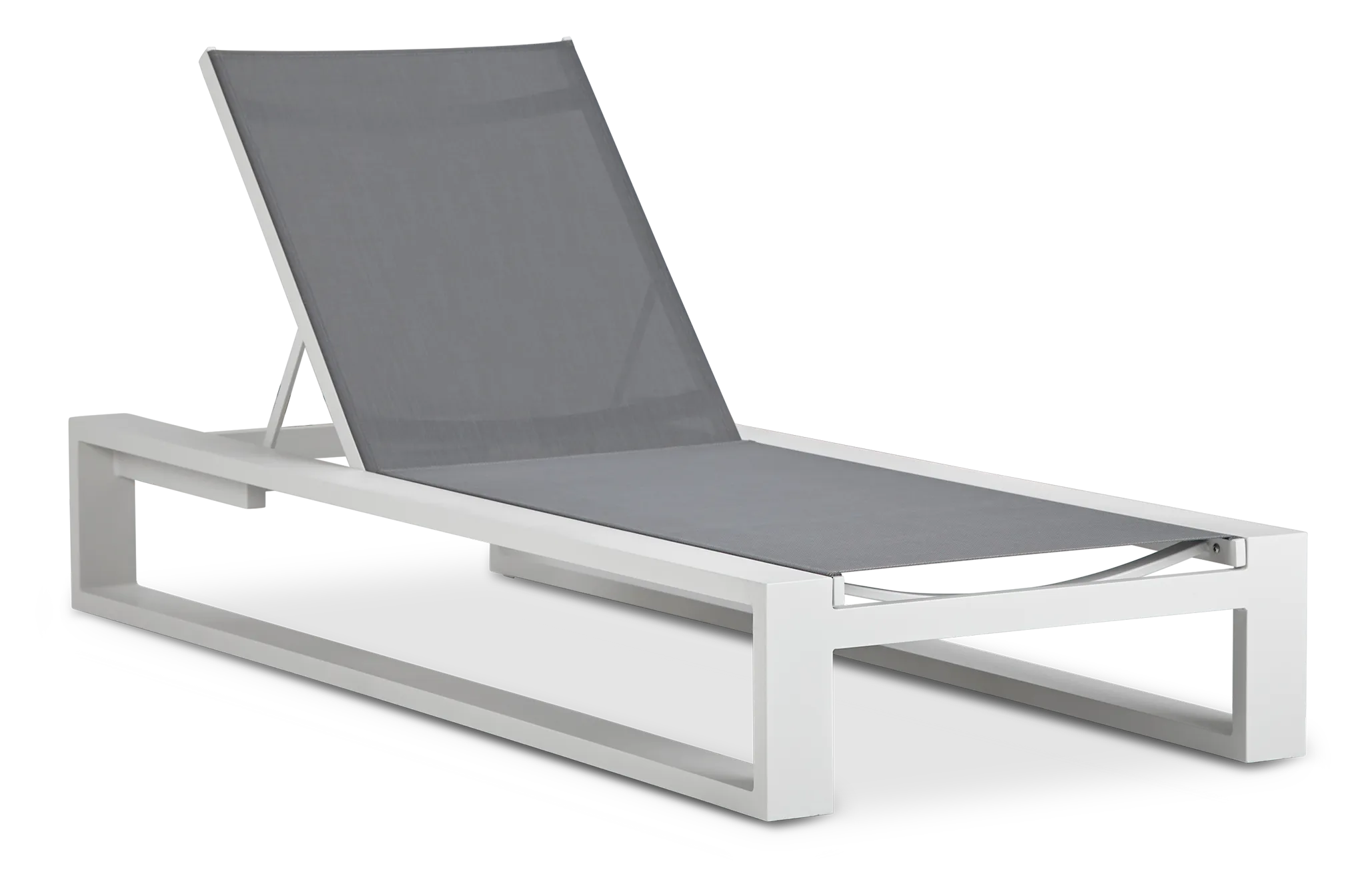 Linear White Aluminum Chaise