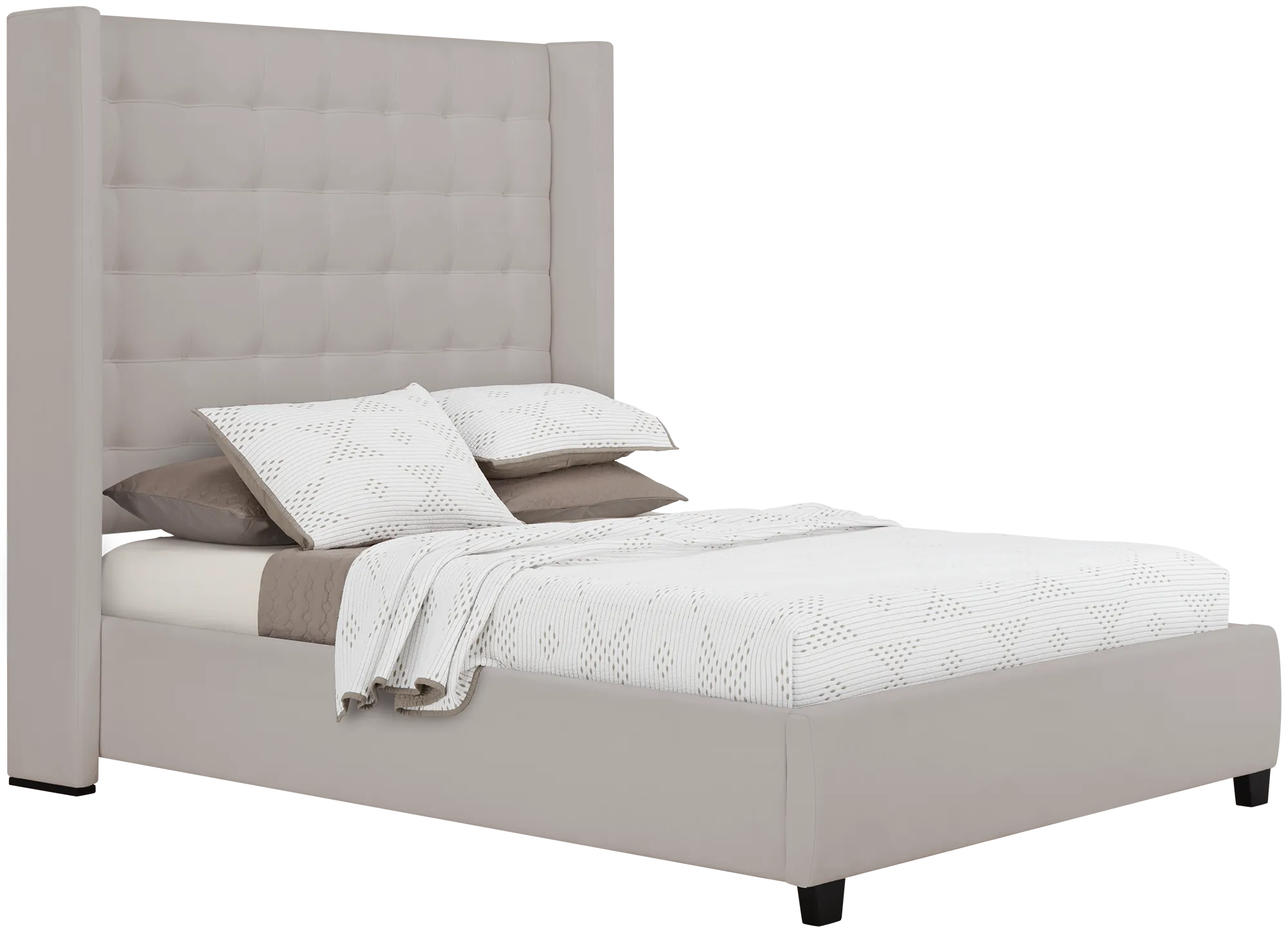 Marco Light Gray Uph Platform Bed