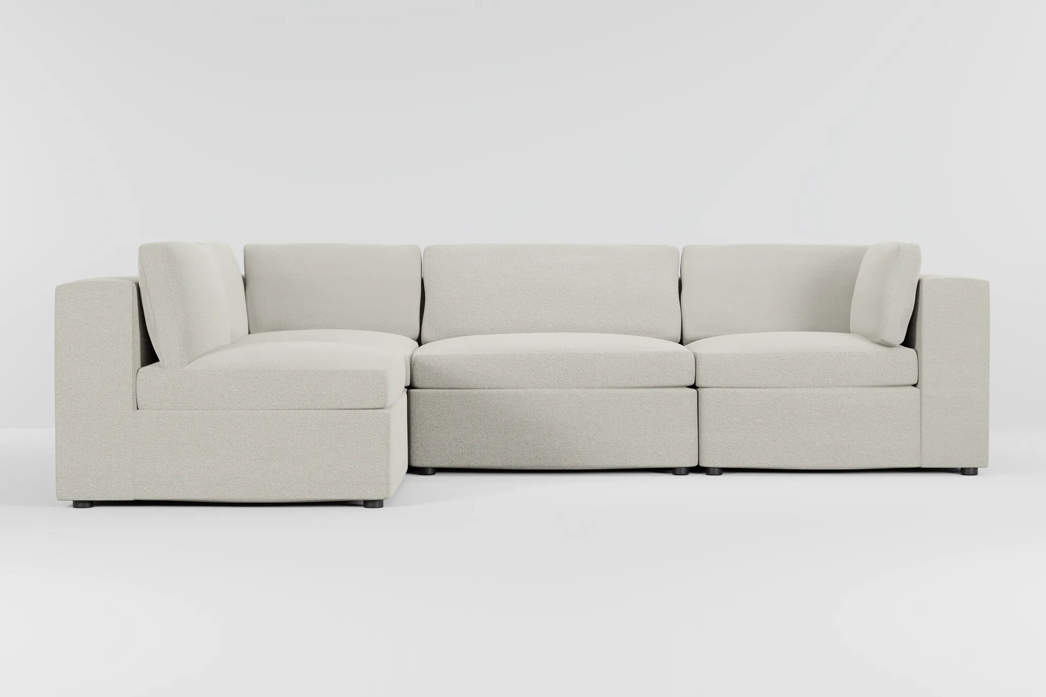 Destin Elite Ivory Fabric 4-piece Modular Sectional