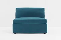 Destin Joya Teal Velvet Armless Chair