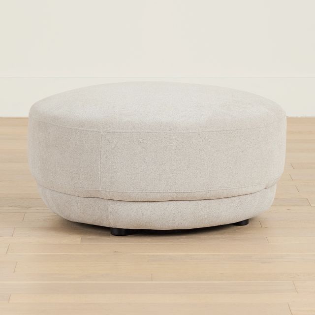 Presley Light Gray Fabric Ottoman