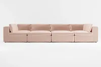 Destin Joya Light Pink Velvet 8-piece Pit Sectional