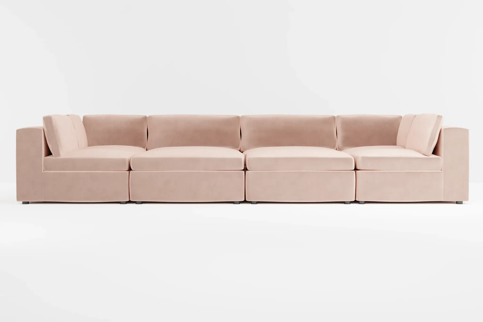 Destin Joya Light Pink Velvet 8-piece Pit Sectional Destin Joya Light Pink Velvet 8-piece Pit Sectional