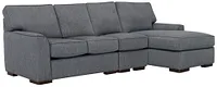 Austin Blue Fabric Small Right Chaise Sectional