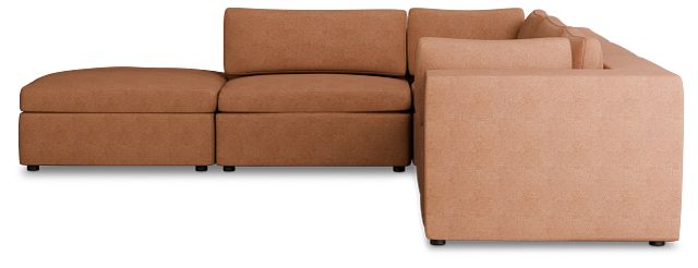 Destin Sutton Orange Fabric 5pc Bumper Sectional