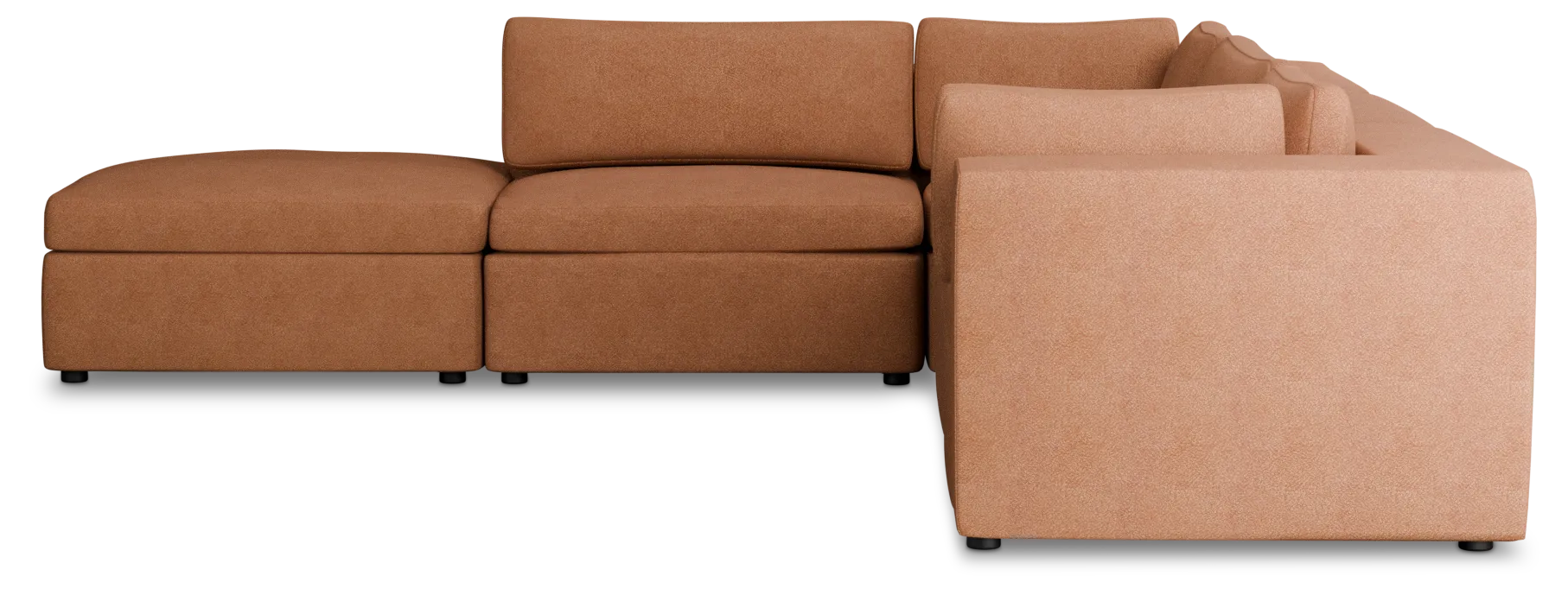 Destin Sutton Orange Fabric 5pc Bumper Sectional