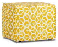 Celtic Yellow Geometric Indoor/outdoor Accent Ottoman
