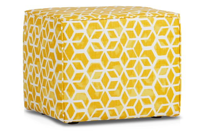 Celtic Yellow Geometric Indoor/outdoor Accent Ottoman