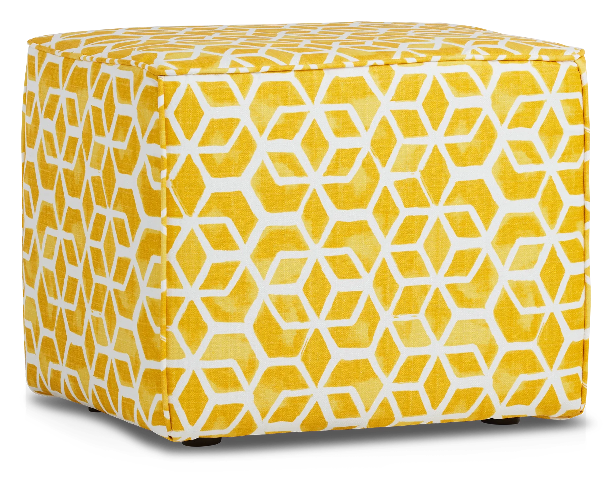 Celtic Yellow Geometric Indoor/outdoor Accent Ottoman