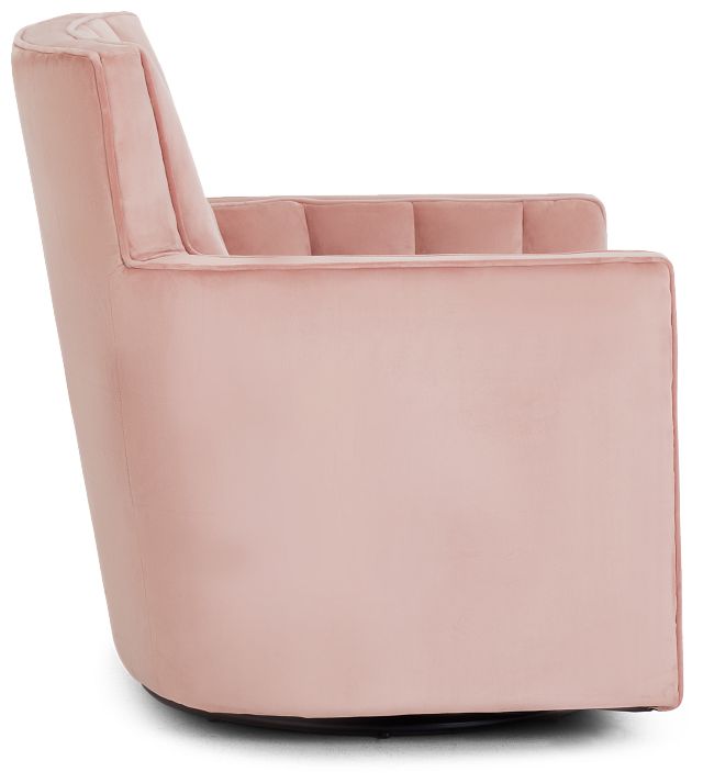 Loden Light Pink Velvet Swivel Accent Chair (2)