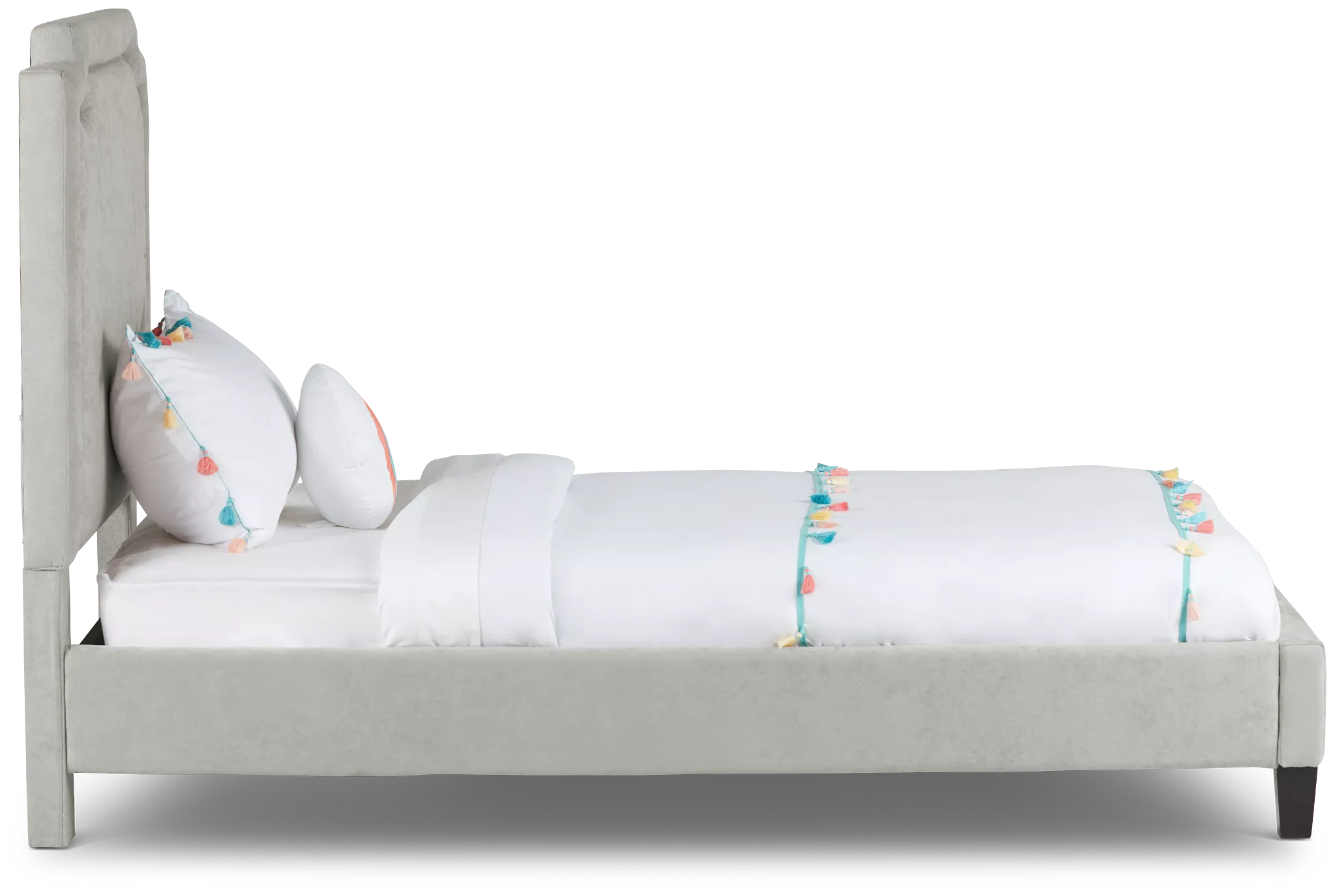 Whitney Taupe Uph Platform Bed