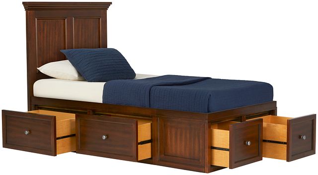 Spencer Mid Tone 4-drawer Platform Storage Bed