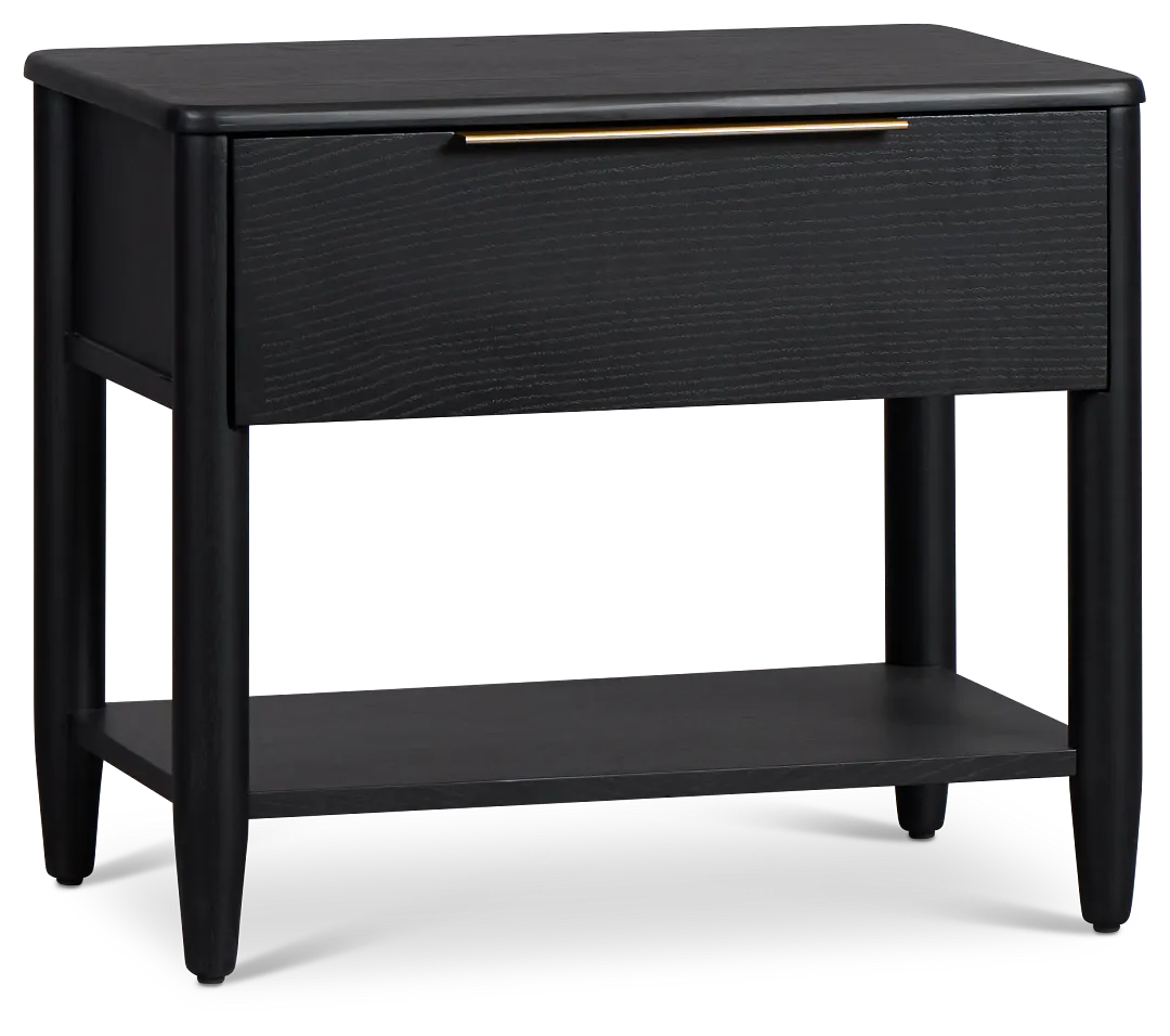 Stockton Black Large Drawer Nightstand