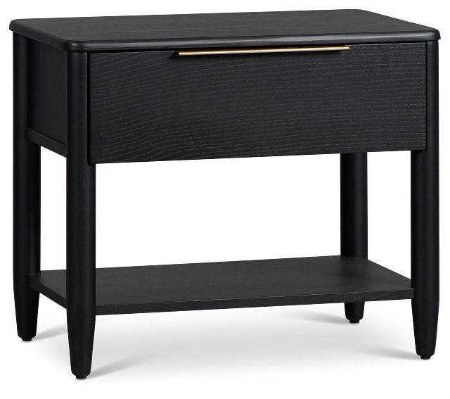 Stockton Black Large Drawer Nightstand