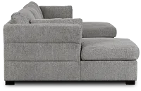 Amber Dark Gray Fabric Double Chaise Sleeper Storage Sectional