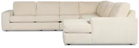 Charlie Ivory Fabric Large Right Chaise Sectional