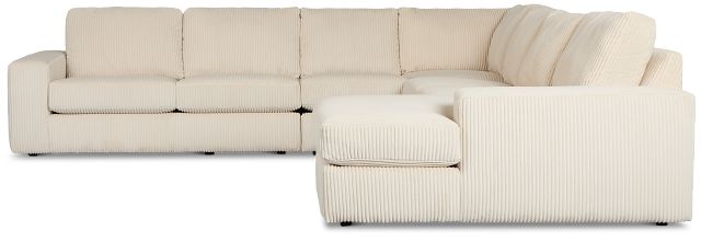 Charlie Ivory Fabric Large Right Chaise Sectional