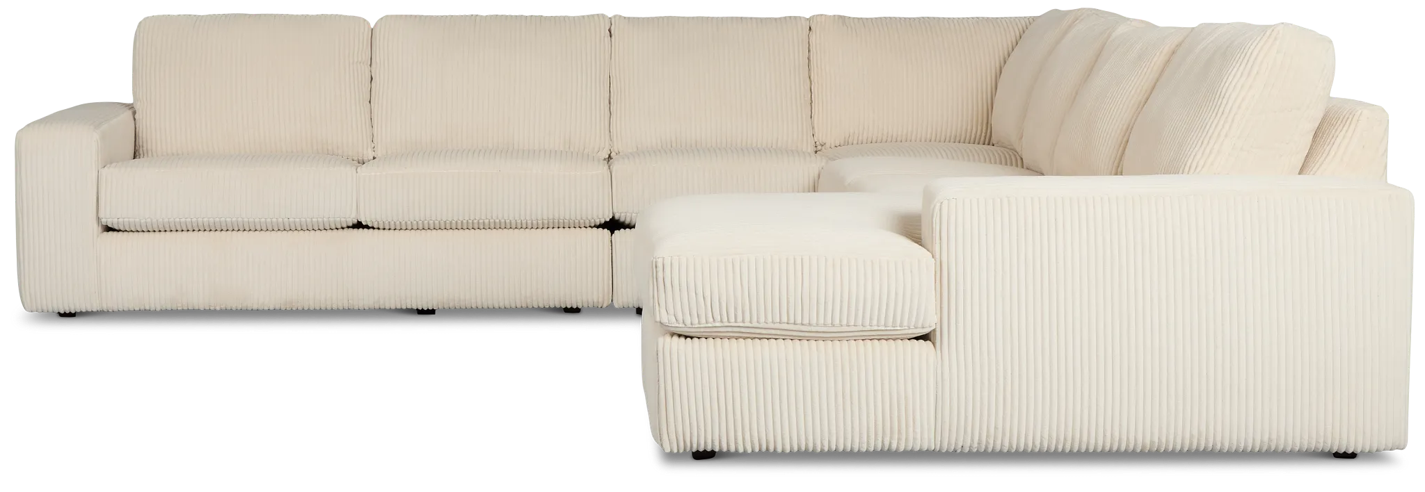 Charlie Ivory Fabric Large Right Chaise Sectional