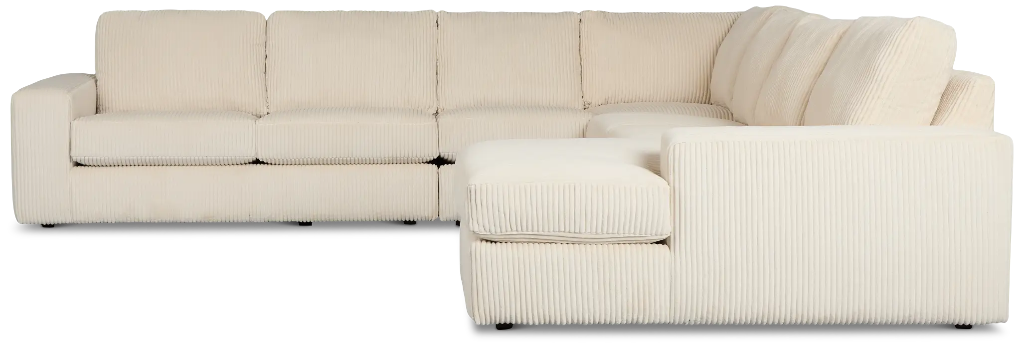Charlie Ivory Fabric Large Right Chaise Sectional Charlie Ivory Fabric Large Right Chaise Sectional
