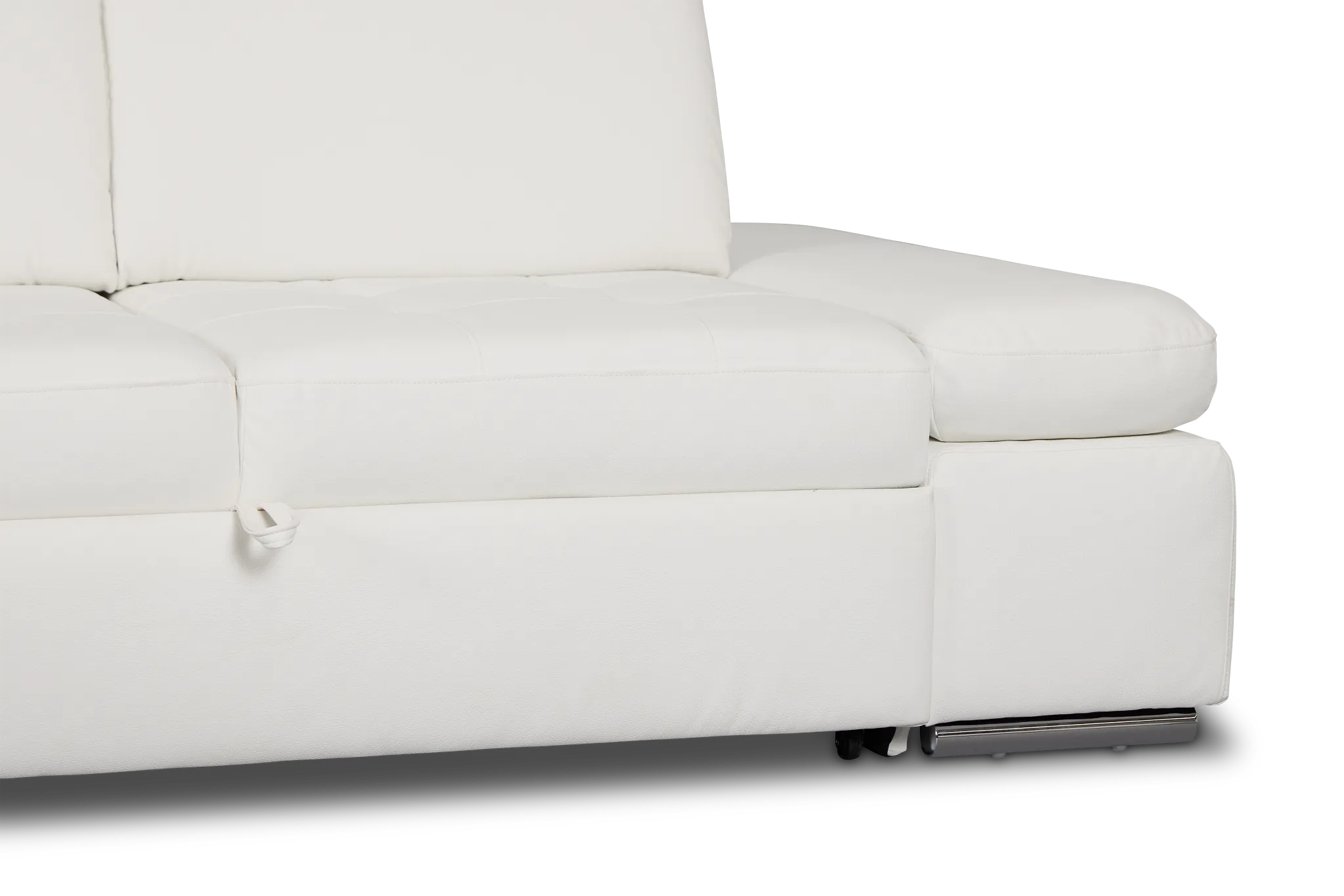 Eden White Micro Left Chaise Sleeper Sectional